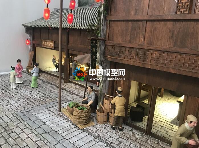 超逼真的場景微縮老街沙盤模型