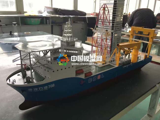 深海勘察船模型，海洋石油708模型