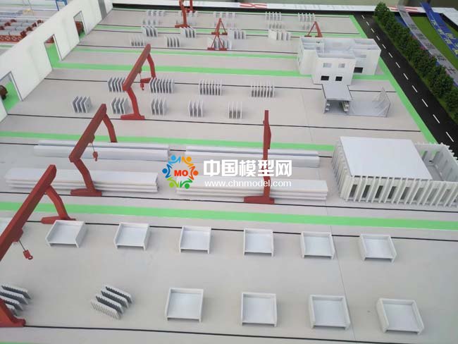 混凝土預制件生產線沙盤模型， 裝配式建筑沙盤模型