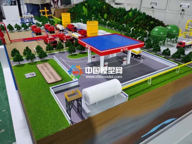 天然氣開采流程作業運輸加氣站沙盤模型