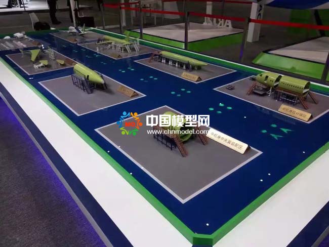 中國商飛C919大型客機總裝制造中心沙盤模型