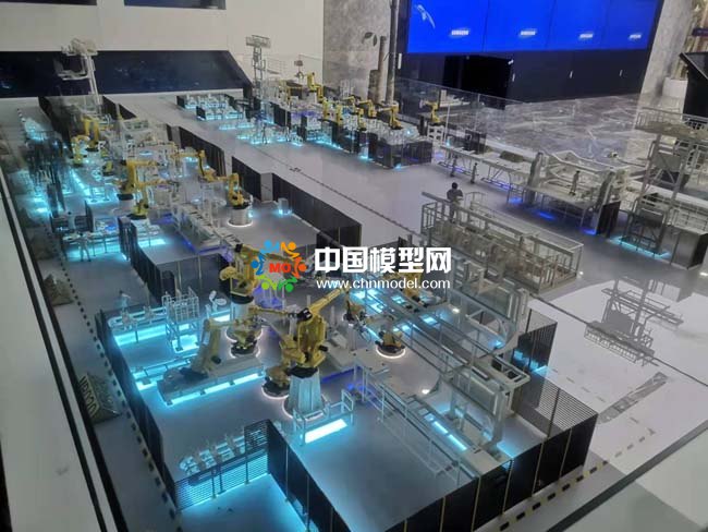 焊裝生產線沙盤模型，汽車機器焊裝生產線沙盤模型