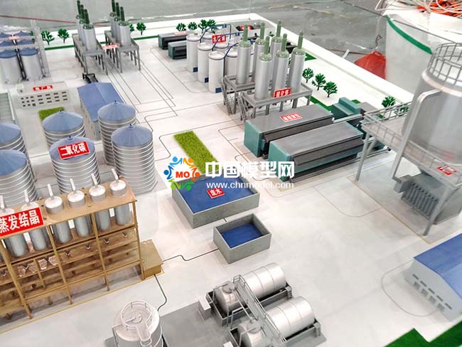 二氧化硅基新材料環保生產線沙盤模型
