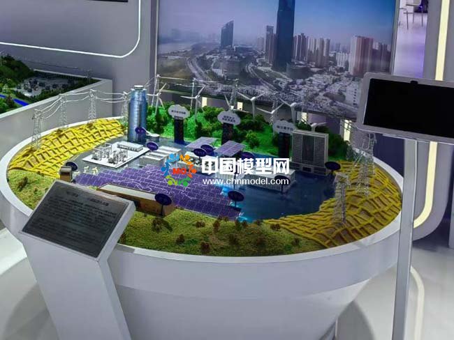 電沙成金沙漠能源生態圈沙盤模型