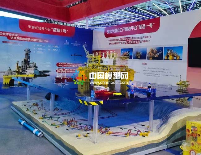 深水半潛式生產(chǎn)儲(chǔ)油平臺(tái)深海一號(hào)模型