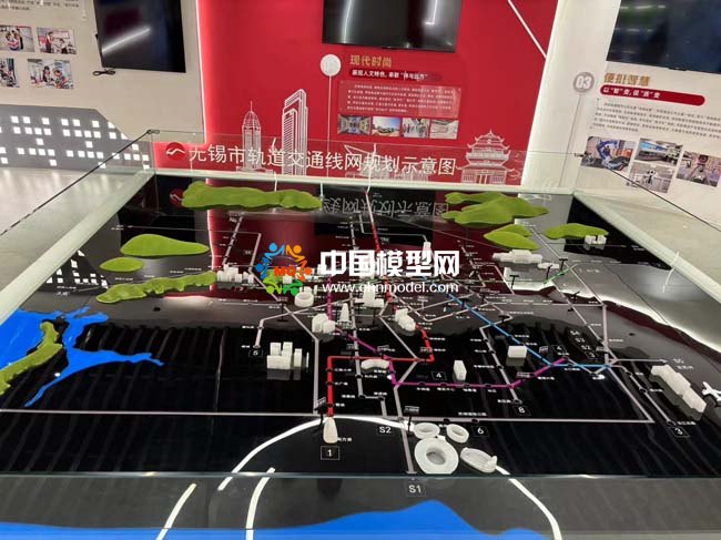 城市軌道交通線網規劃示意沙盤模型